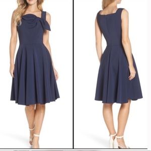 Gal Meets Glam Zoe Bow Neckline Fit & Flare Dress